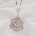 14K Gold Metatron's Cube Necklace: 14K Gold with metatron necklace sacred geometry - View 102