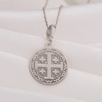 Jerusalem Cross Pendant: 14K Gold with crusader necklace gold crusader amulet talisman - View 102