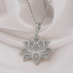 Lotus Flower Necklace: 14K Gold with lotus flower yoga talisman amulet collectible - View 200
