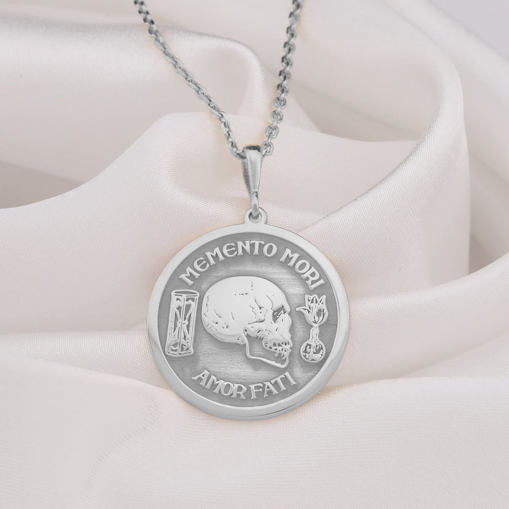 Memento Mori Necklace: with memento mori goth macabre talisman occult amulet - View 102