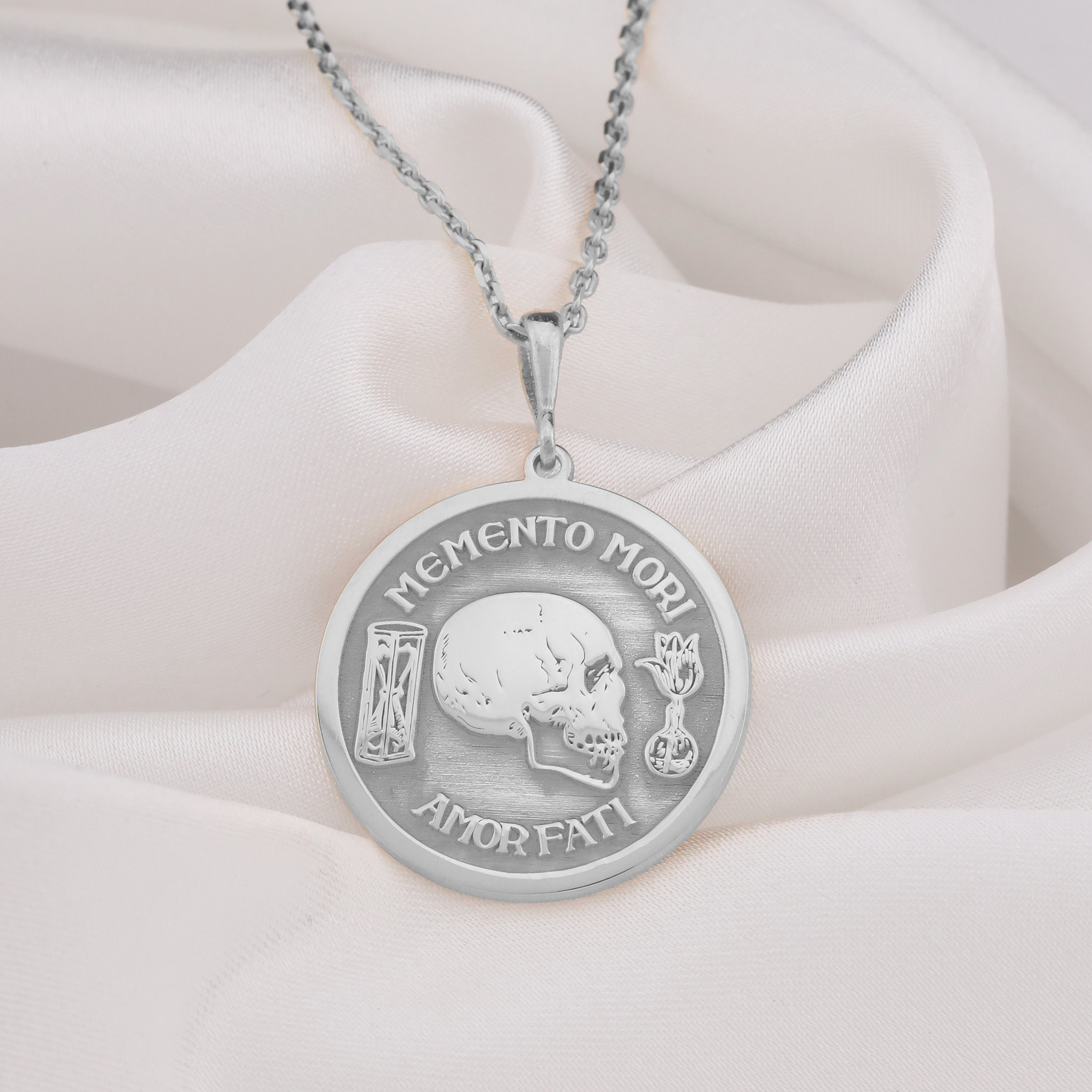 Memento Mori Necklace: with memento mori goth macabre talisman occult amulet - View 102