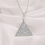 Eye of Horus Protection Talisman Pendant Necklaces 925 925 Sterling Silver sterling silver evil eye triangular pendant necklace with radiating rays