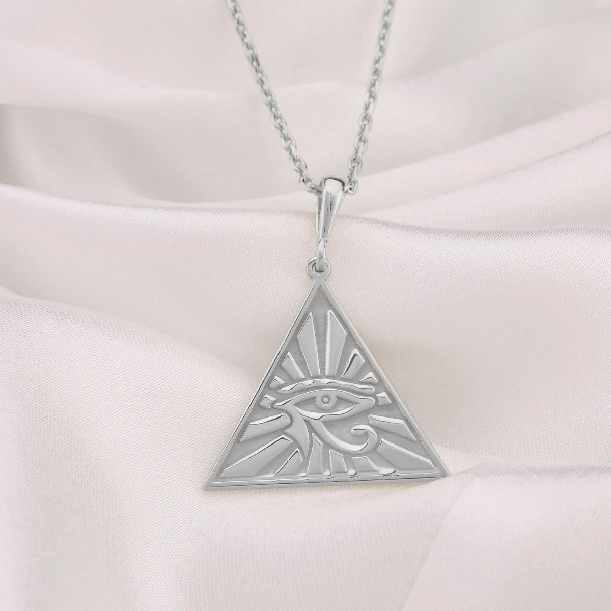 Eye of Horus Necklace: 14K Gold with eye of horus pendant charm horus talisman amulet - View 102