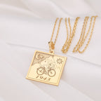 Albert Hoffmann Bicycle Ride Necklace: 14K Gold LSD Charm, Trippy Hippie Jewelry - View 48
