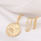 Sun and Moon Necklace: 14K Gold with celestial gift silver celestial talisman amulet - View 153