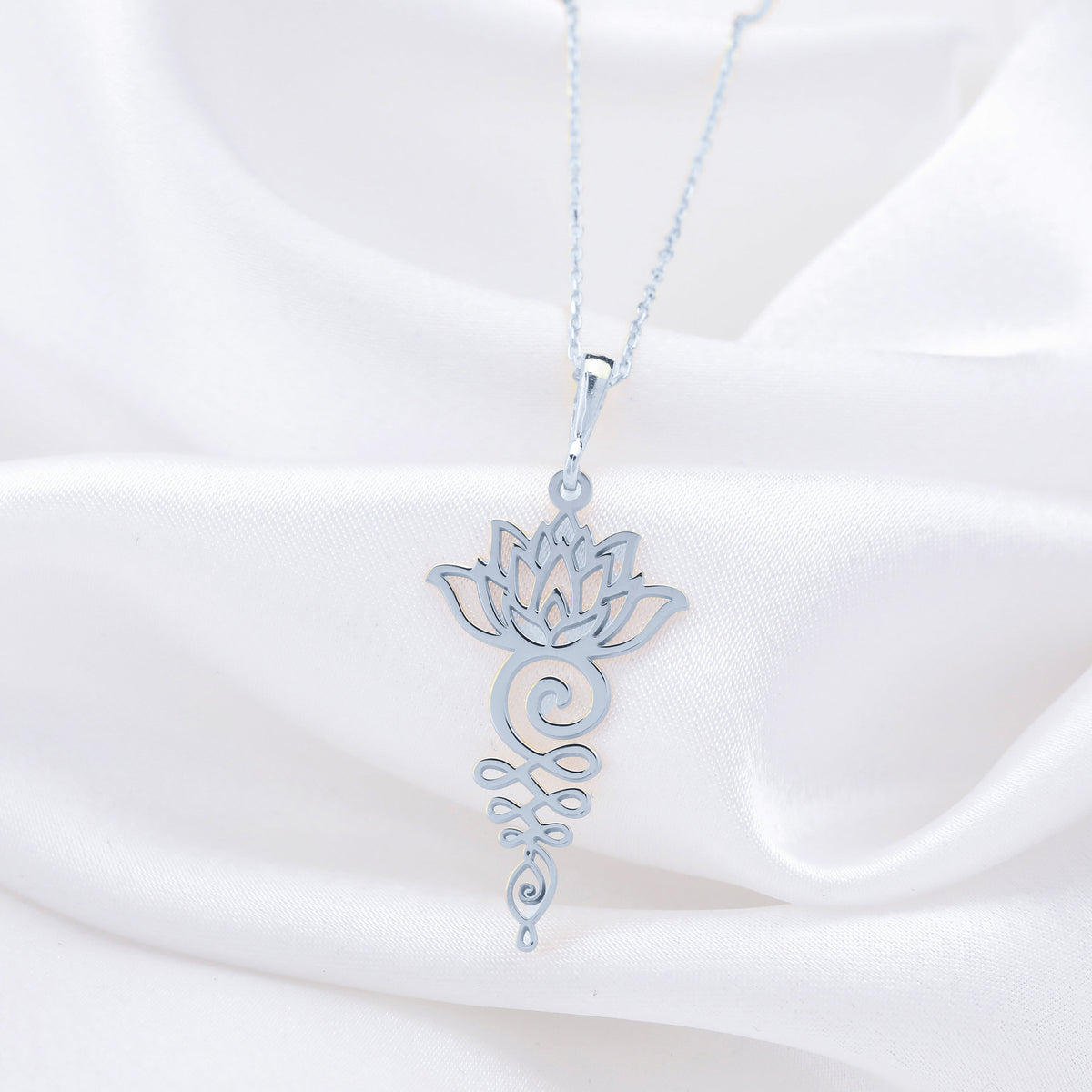Lotus Flower Yoga Talisman Necklace Necklaces 925 925 Sterling Silver lotus flower pendant necklace with delicate chain.