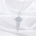 Lotus Flower Yoga Talisman Necklace Necklaces 925 925 Sterling Silver lotus flower pendant necklace with delicate chain.
