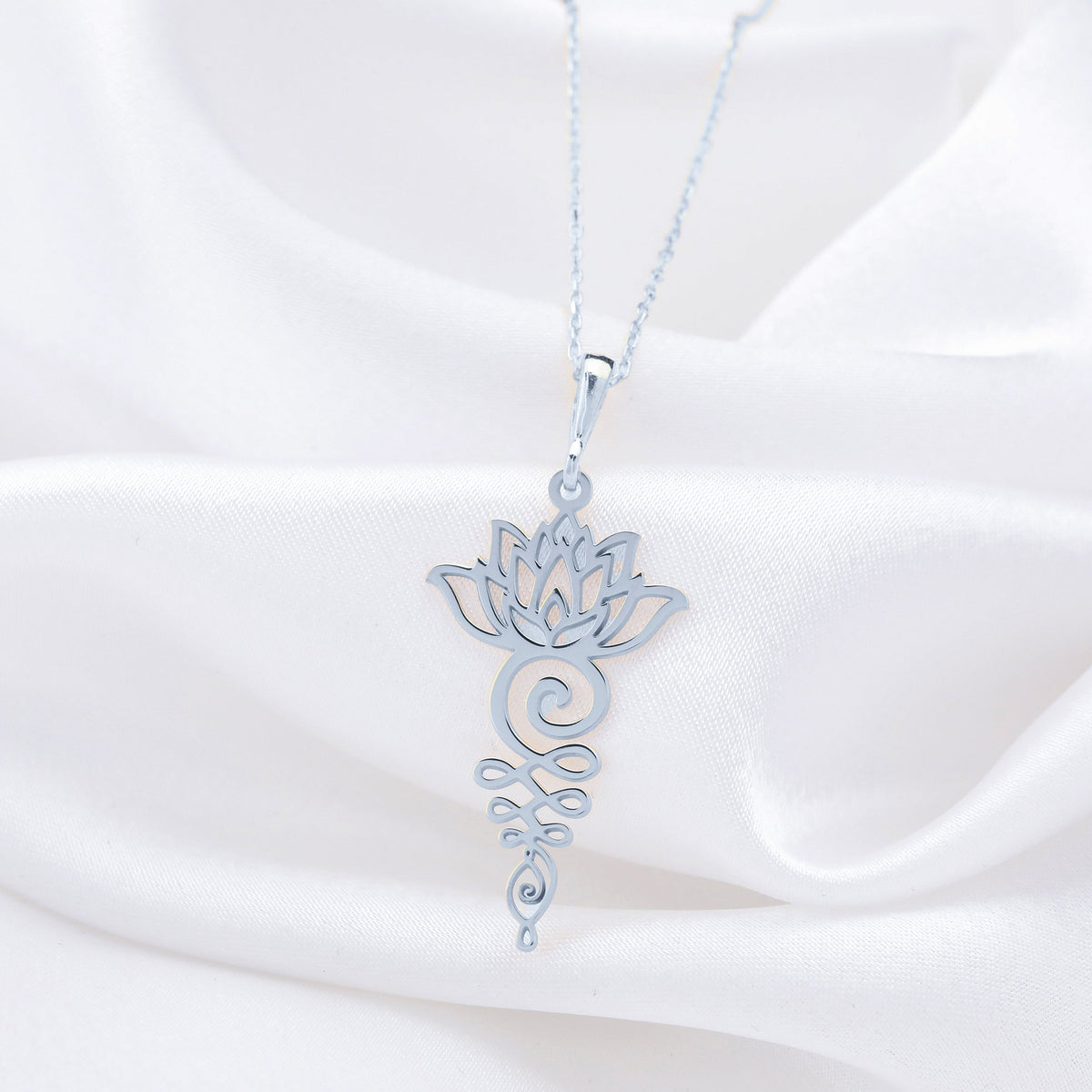 Lotus Necklace: 14K Gold with lotus flower yoga talisman amulet collectible amulet - View 102