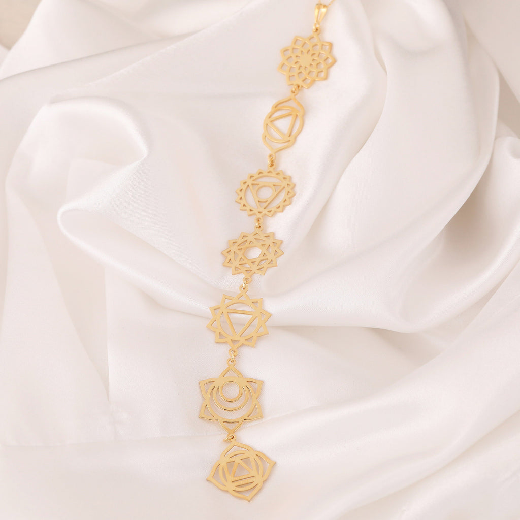 7 Chakra Necklace: 14K Gold with 7 chakra necklace reiki healing gift talisman amulet - View 30