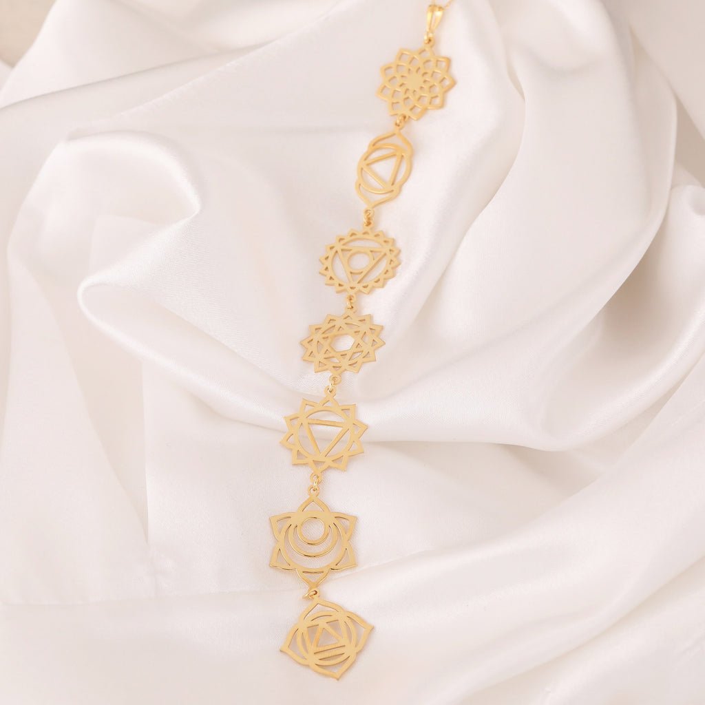 7 Chakra Necklace: 14K Gold with 7 chakra necklace reiki healing talisman amulet - View 30
