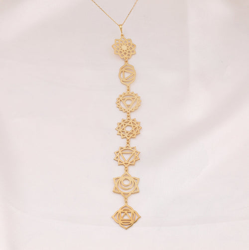 7 Chakra Necklace: 14K Gold with 7 chakra necklace reiki healing gift talisman amulet - View 28
