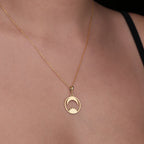 Sun and Moon Necklace: 14K Gold with sun and moon moon and sun jewelry talisman amulet - View 102