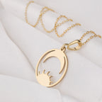 Sun and Moon Necklace: 14K Gold with sun and moon moon and sun jewelry talisman amulet - View 48