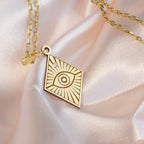 Evil Eye Horus Diamond Necklace: 14K Gold with diamond horus horus charm talisman - View 48