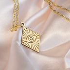 Evil Eye Horus Diamond Necklace: 14K Gold with diamond horus horus charm talisman - View 48