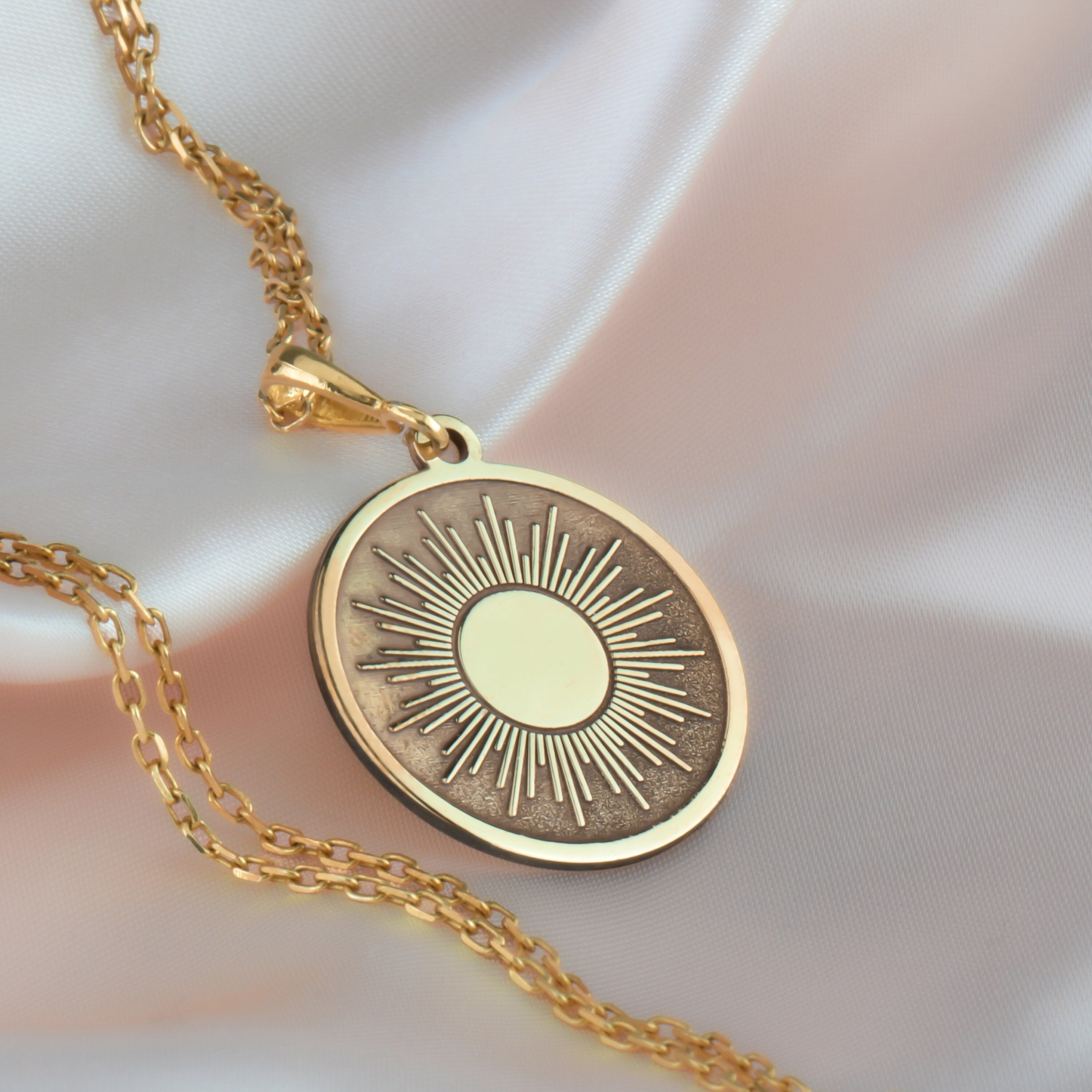 Sun Necklace: 14K Gold with sun charm necklace personalized solar talisman amulet - View 48