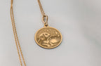 Dog Memorial Necklace: 14K Gold with dog memorial gift 14k gold puppy talisman amulet - View 158
