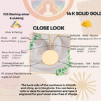 Sun and Moon Necklace: 14K Gold with celestial gift silver celestial talisman amulet - View 214