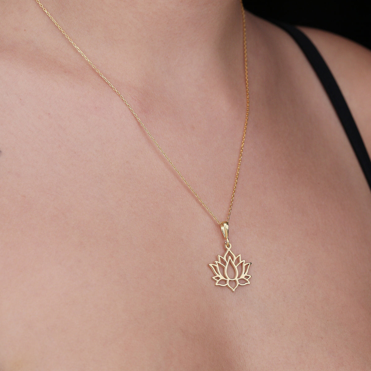 Lotus Flower Pendant: 14K Gold Unfolding Petals, Purity Treasure, Floral Jewelry - View 48