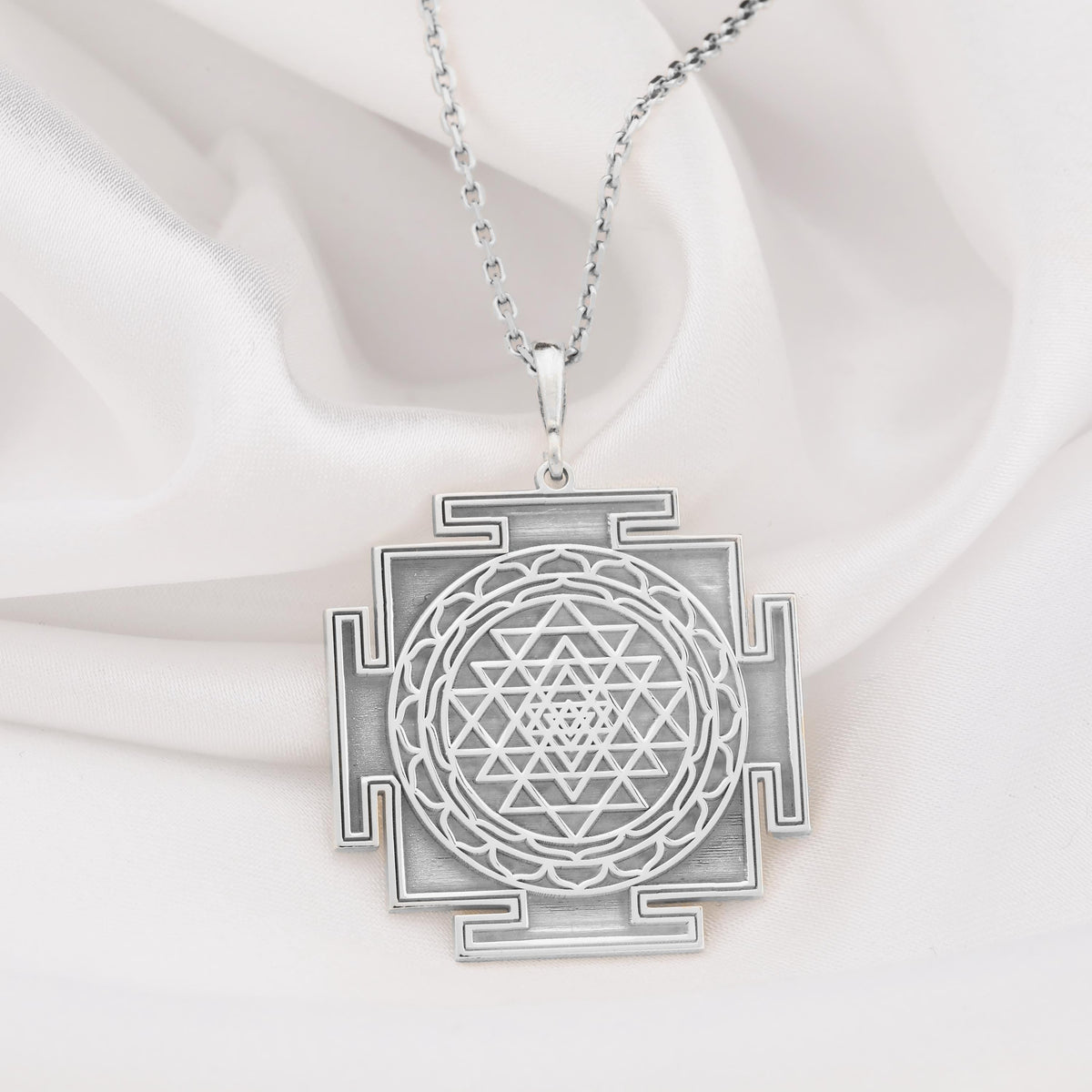 Sri Yantra Pendant: 14K Gold with sri yantra necklace sacred geometry gift amulet - View 102