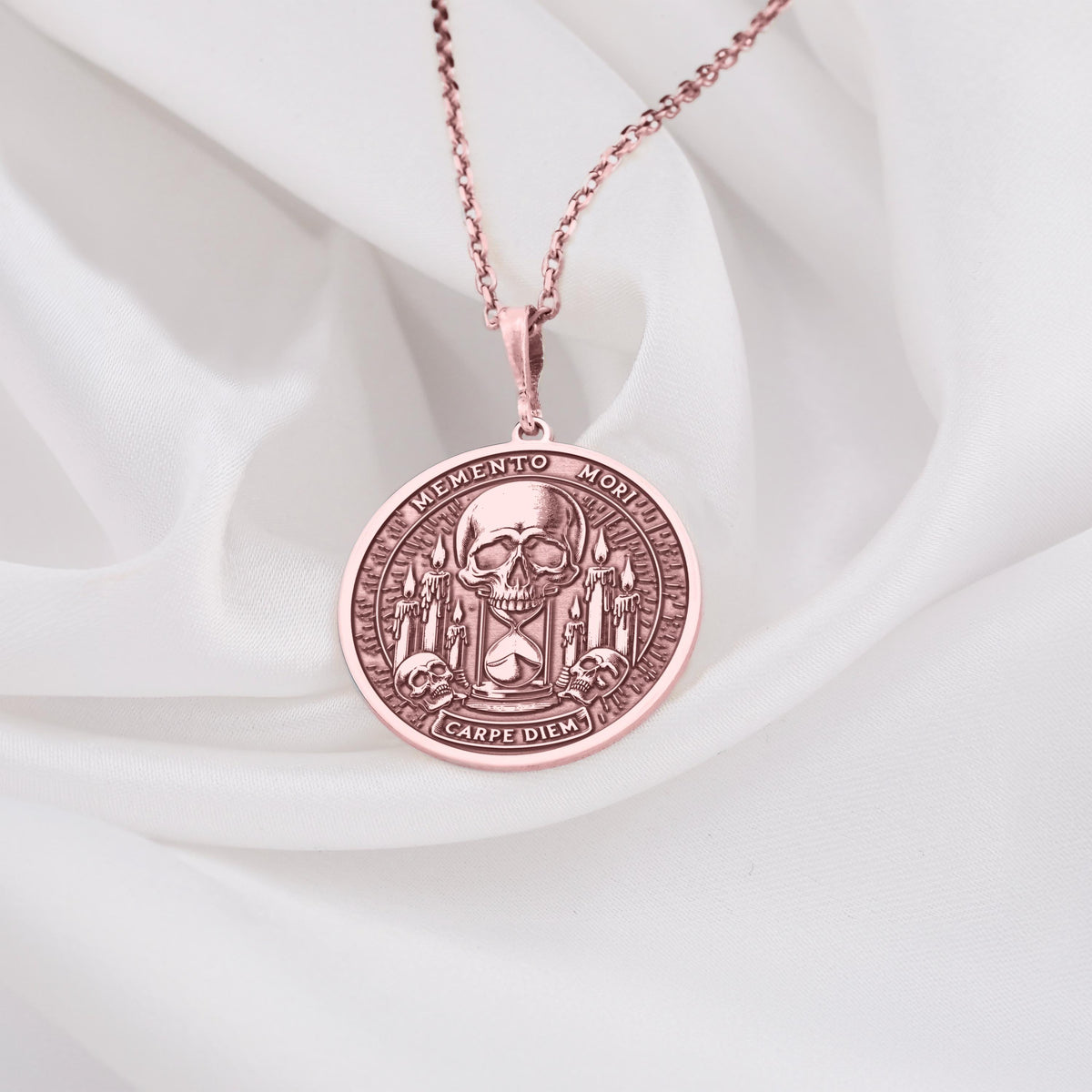 Skull Necklace: 14K Gold with memento mori goth macabre talisman occult amulet talisman - View 158