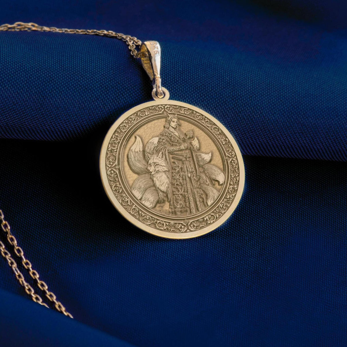 Kitsune Fox Necklace: 14K Gold with kitsune gift mystical fox charm talisman amulet - View 48