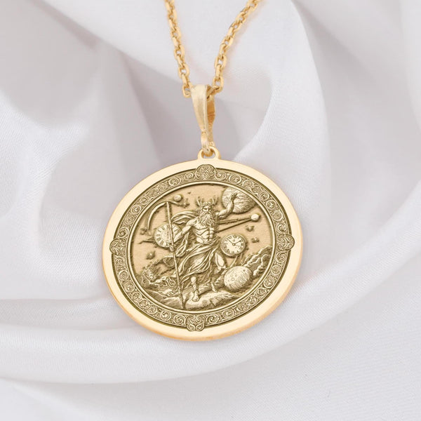 Cronus Titan Necklace: 14K Gold with cronus titan time lord charm ...