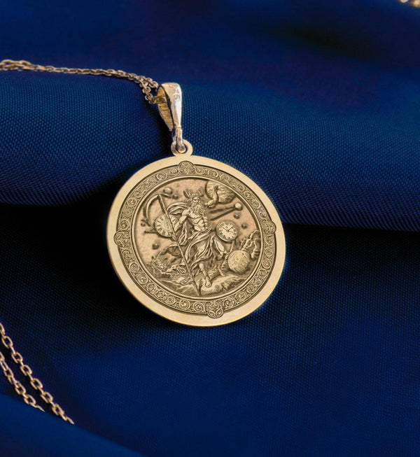Cronus Titan Necklace: 14K Gold with cronus titan time lord charm ...