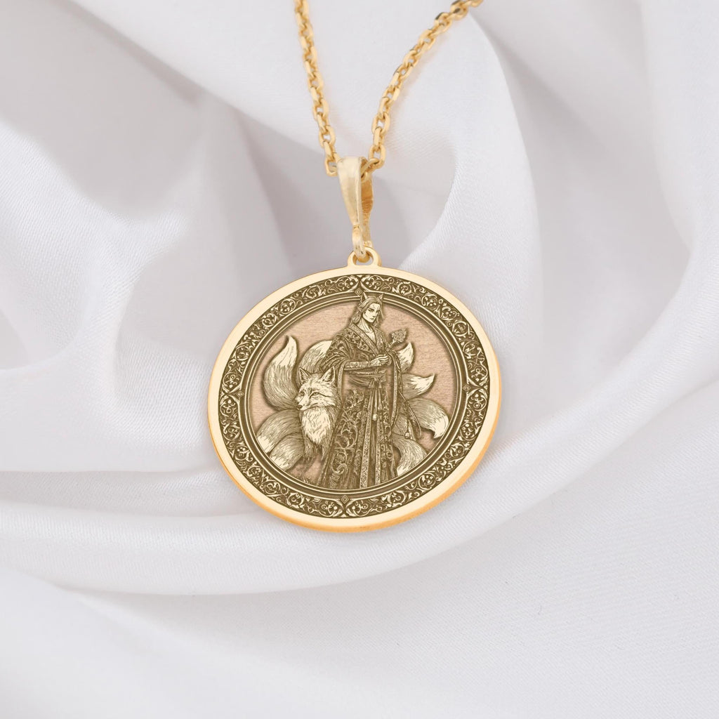 Kitsune Fox Necklace: 14K Gold with kitsune gift mystical fox charm talisman amulet - View 158