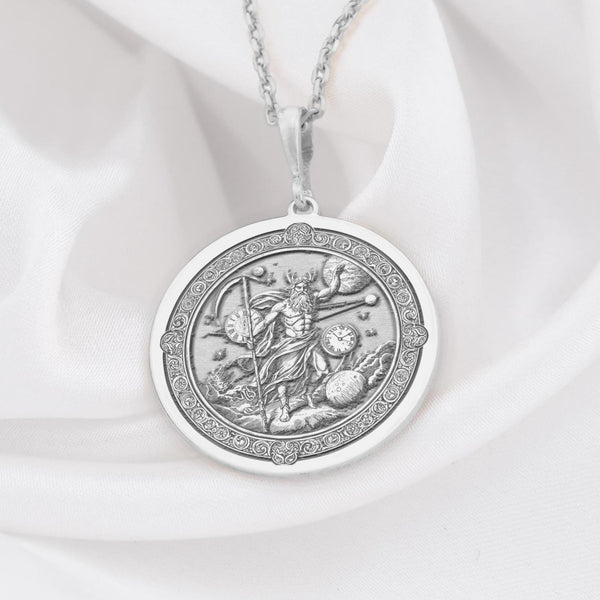 Cronus Titan Necklace: 14K Gold with cronus titan time lord charm ...