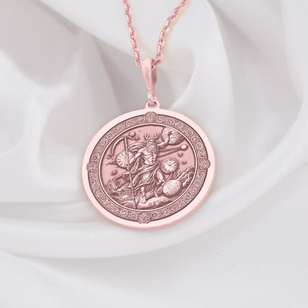 Cronus Titan Necklace: 14K Gold with cronus titan time lord charm ...