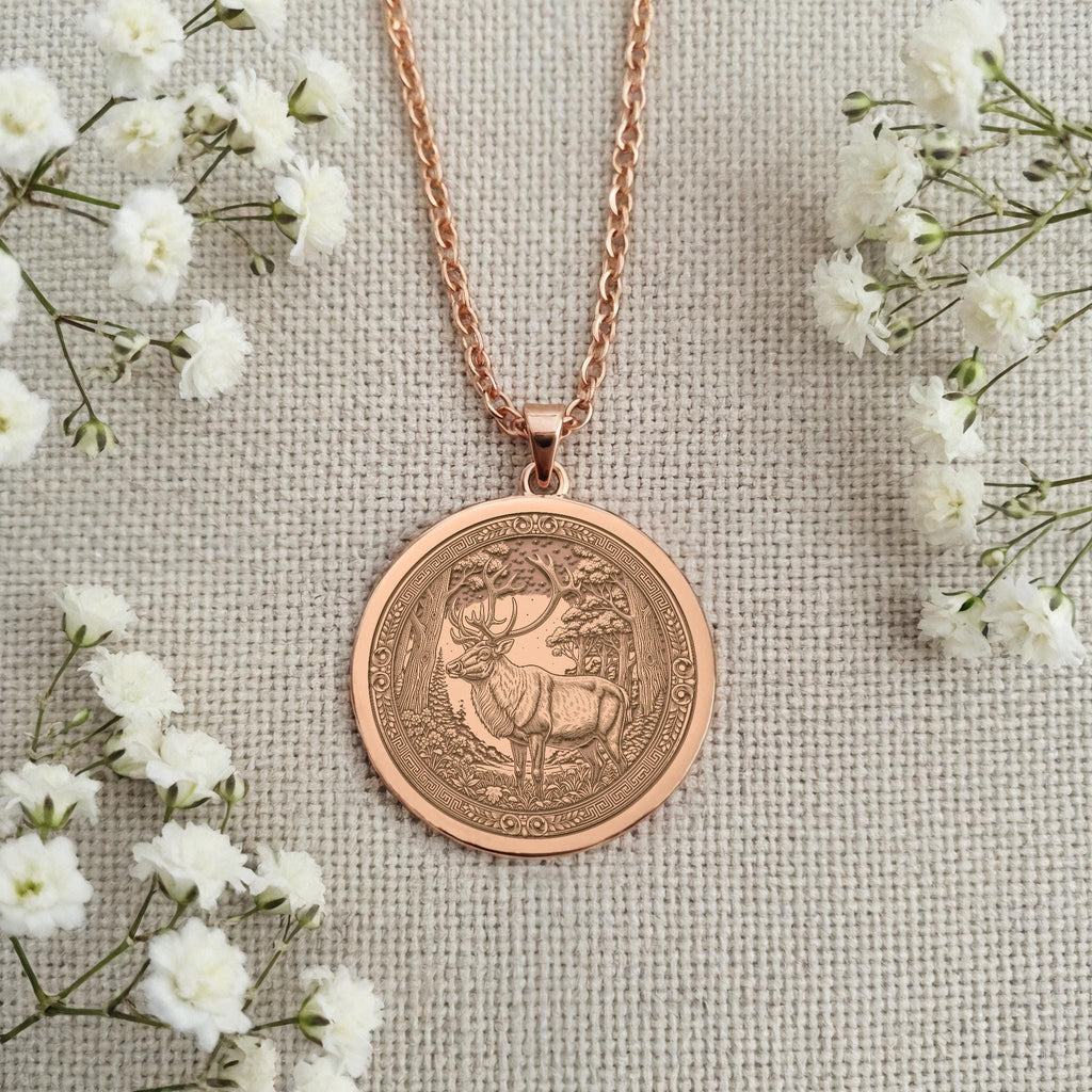 Sacred Stag Celtic Deer Medallion | 14K Gold & Silver Options - Ancient Mythology Protection Talisman - Image 7