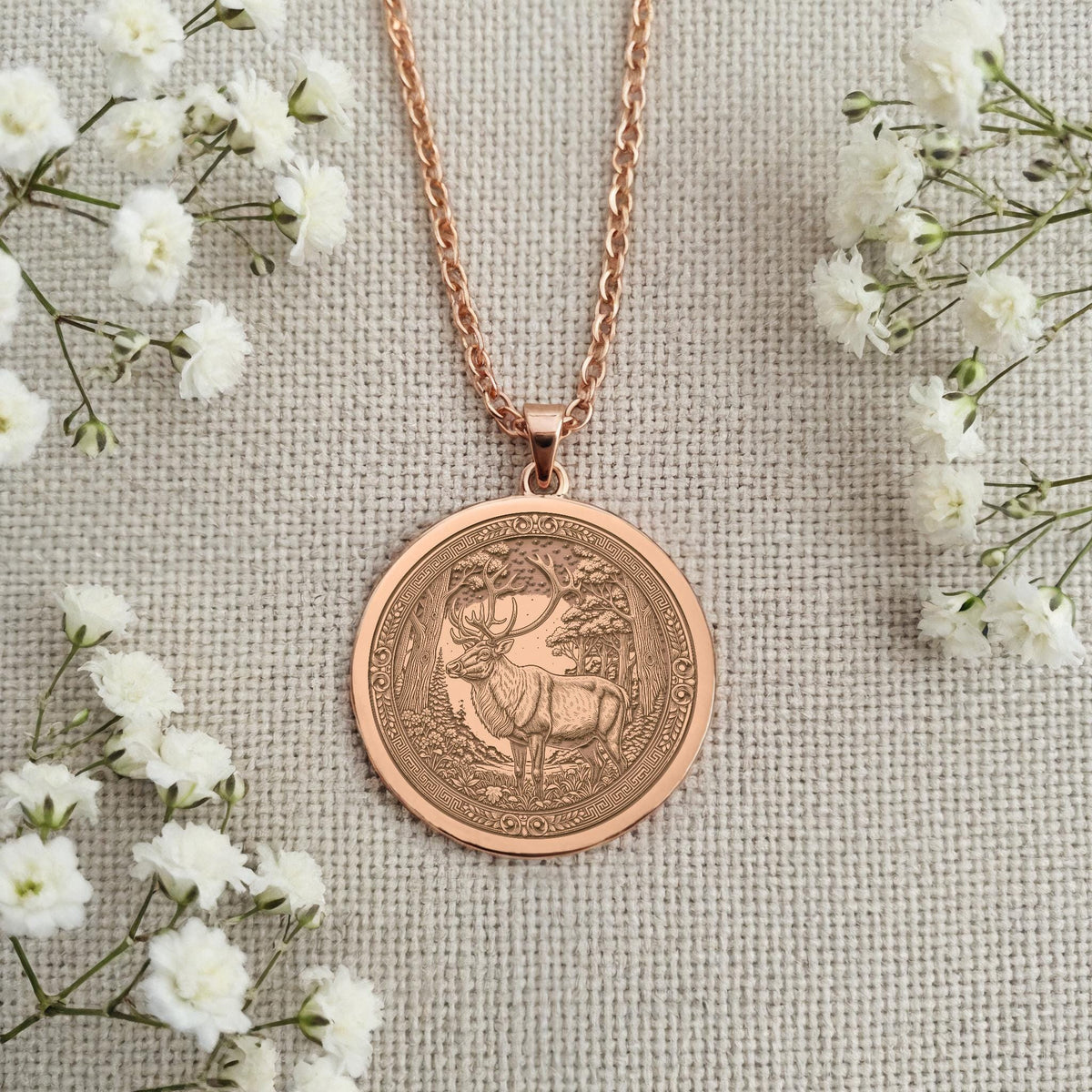 Sacred Stag Celtic Deer Medallion | 14K Gold & Silver Options - Ancient Mythology Protection Talisman - Image 7