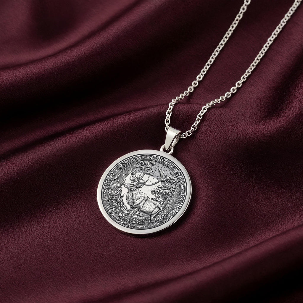 Sacred Stag Celtic Deer Medallion | 14K Gold & Silver Options - Ancient Mythology Protection Talisman - Image 4