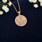 Morigan Necklace: 14K Gold Celtic Goddess Medallion, Engraved Irish Mythology Pendant, Raven Amulet for Women - View 6