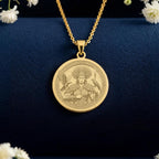 Morigan Necklace: 14K Gold Celtic Goddess Medallion, Engraved Irish Mythology Pendant, Raven Amulet for Women - View 214