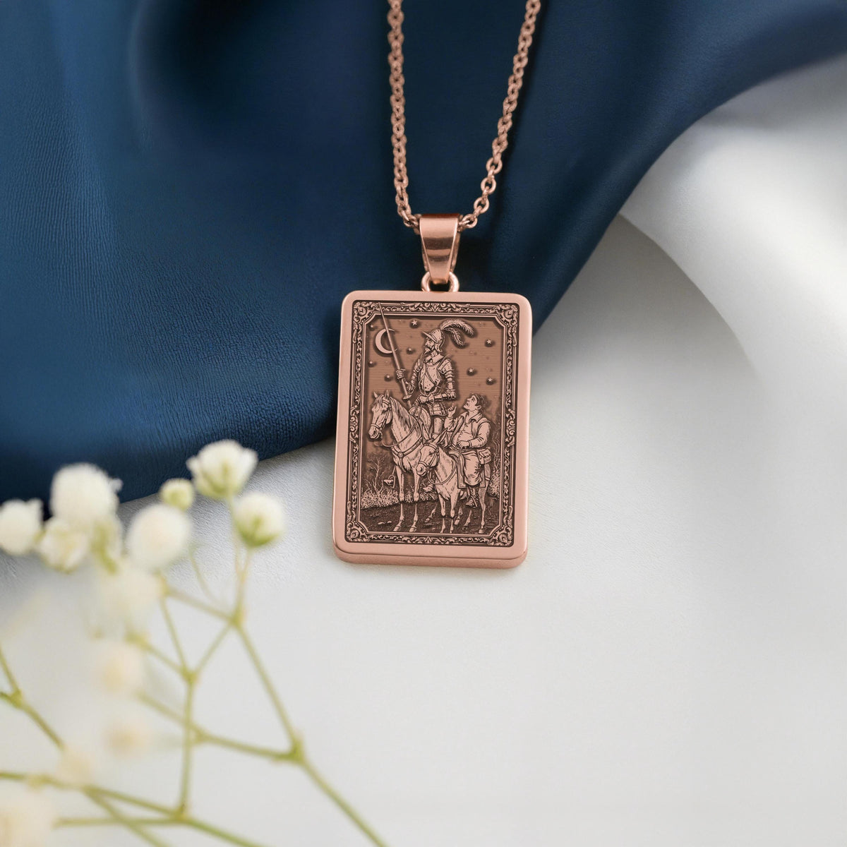 Don Quixote Necklace: 14K Gold, Spanish Knight Coin, Dreamer Jewelry - View 5