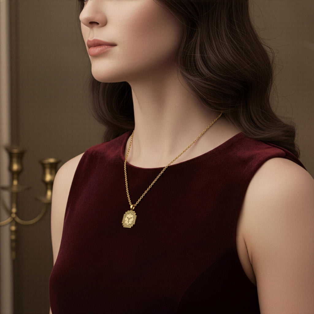 Shiva Yantra Pendant: 14K Gold with mahadev trishul spiritual amulet talisman amulet - View 214