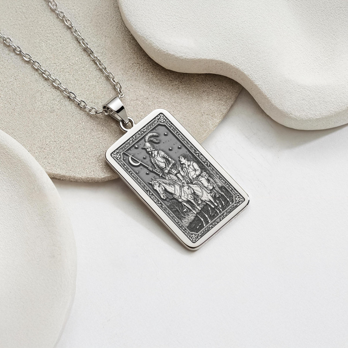 Don Quixote Necklace: 14K Gold, Spanish Knight Coin, Dreamer Jewelry - View 4