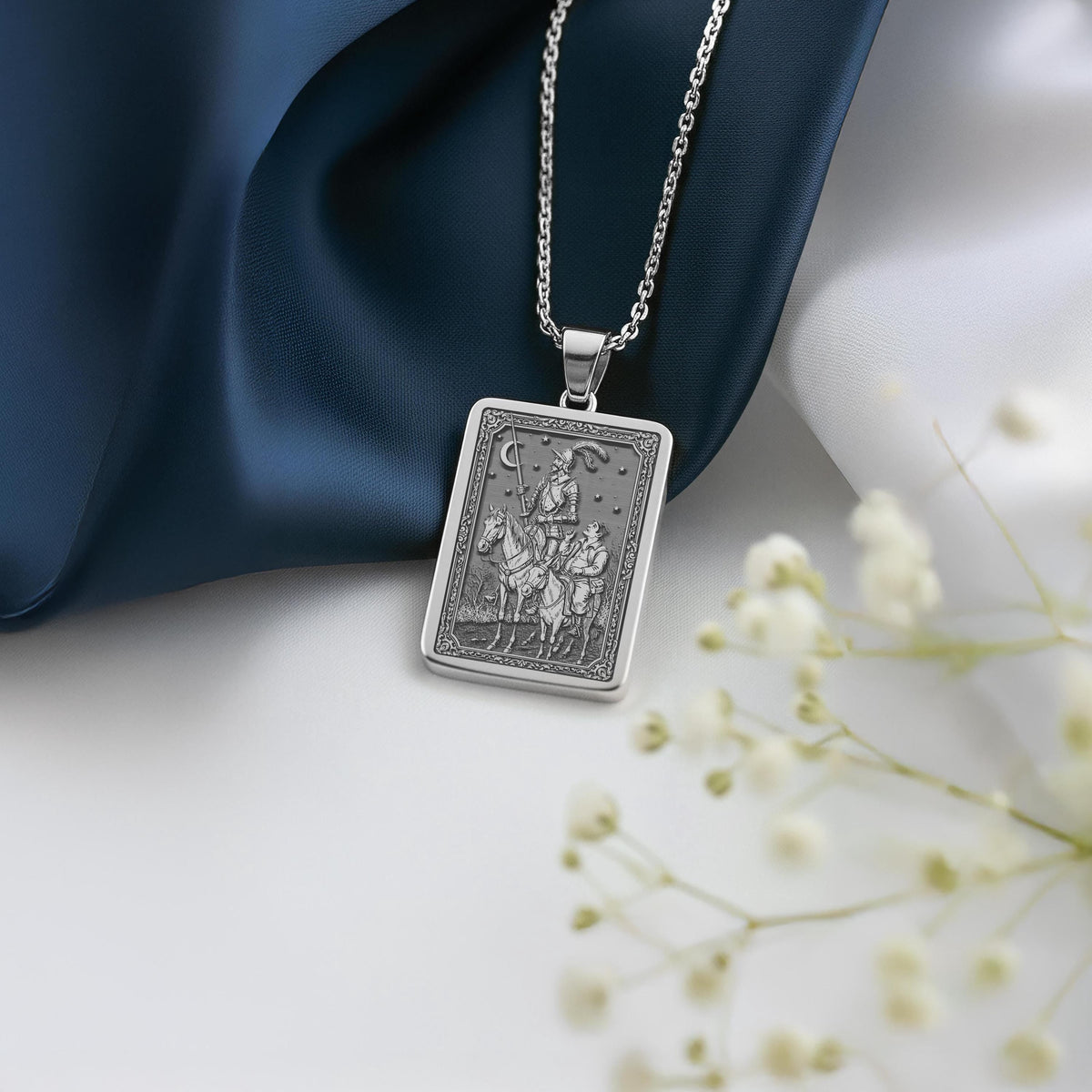 Don Quixote Necklace: 14K Gold, Spanish Knight Coin, Dreamer Jewelry - View 3