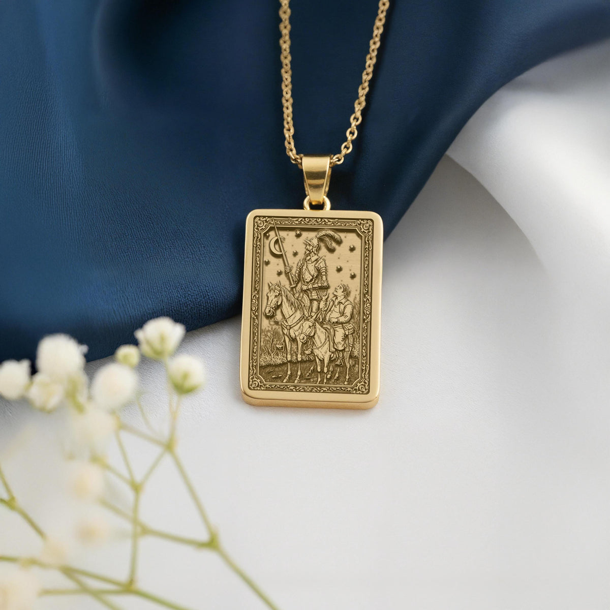 Don Quixote Necklace: 14K Gold, Spanish Knight Coin, Dreamer Jewelry - View 214