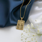Virgo Necklace: 14K Gold Tarot Card Astrology Pendant - View 2