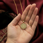 Gayatri Mantra Necklace: 14K Gold with gayatri yantra savitur mantra talisman amulet - View 158