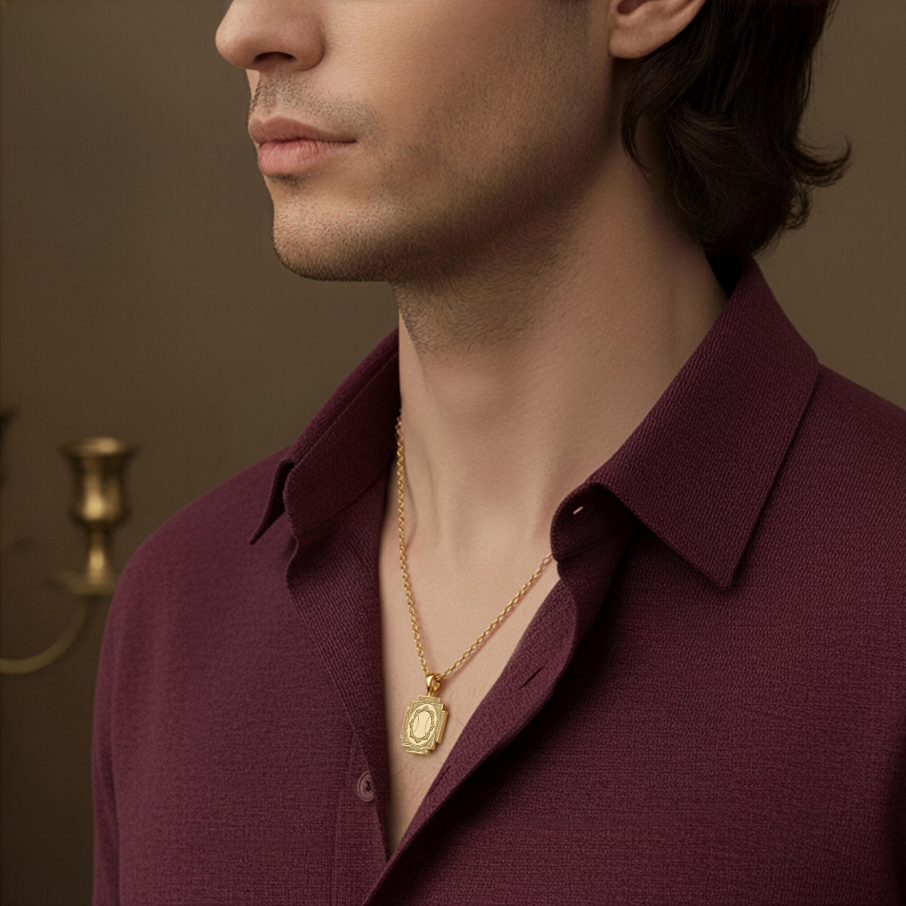 Hanuman Yantra Pendant: 14K Gold with bajrangbali monkey god spiritual amulet talisman - View 207