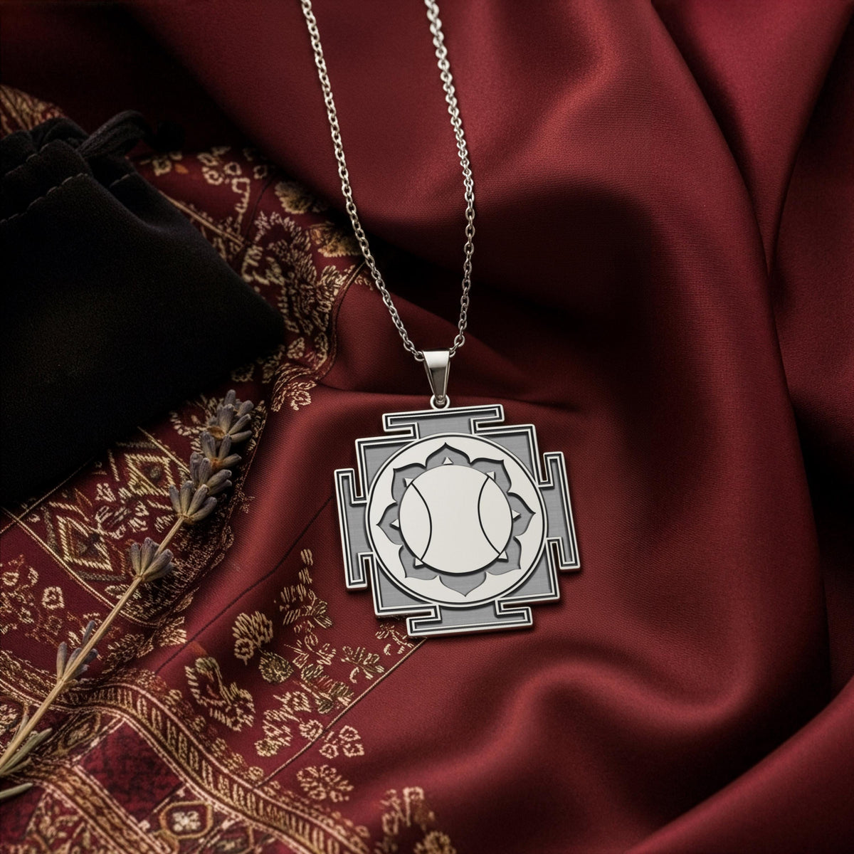 Sterling silver Hanuman Yantra Spiritual Pendant: square  Hanuman monkey god with engra...