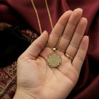 Lakshmi Yantra Necklace: 14K Gold with wealth goddess abundance amulet talisman spiritual - View 158