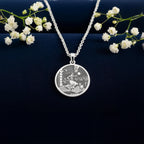 Esmeralda Necklace: 14K Gold, Gypsy Dancer Coin Pendant, Victor Hugo Jewelry - View 3