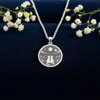 Cat Lover Pendant Necklaces: 14K Gold Moon Kitty Medallion,  Animal Jewelry - View 3