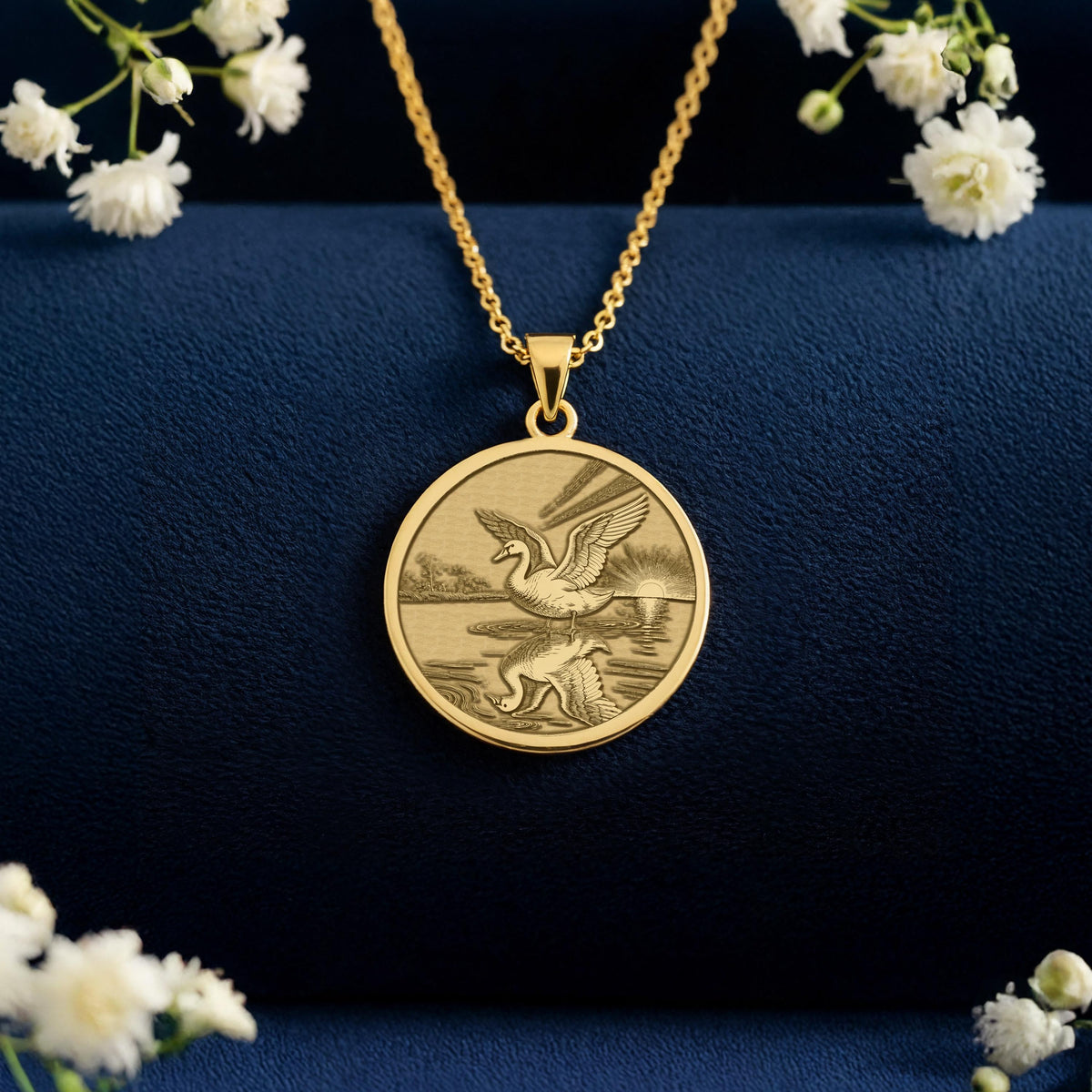 Ugly Duckling Necklace: 14K Gold, Transformation Coin, Swan Jewelry - View 214