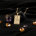 Grim Reaper Pendant Necklace: 14K Gold, Death Tarot Card, Gothic Horror Jewelry - View 2